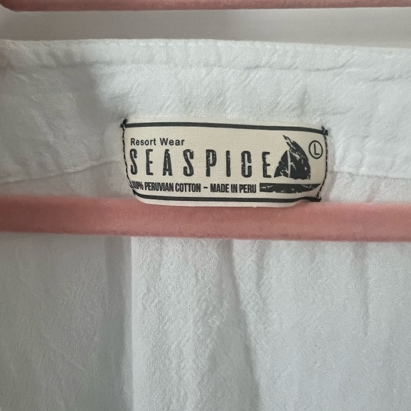 Seaspice White Cotton Coverup Jumpsuit Size Large - Picture 6 of 8